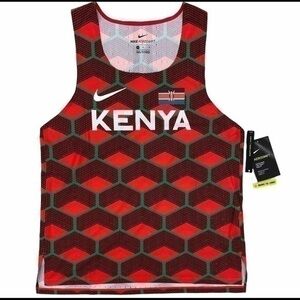 Nike women's Team Kenya Slim Fit Aerowswift Running Tank Singlet CV0371-673 M